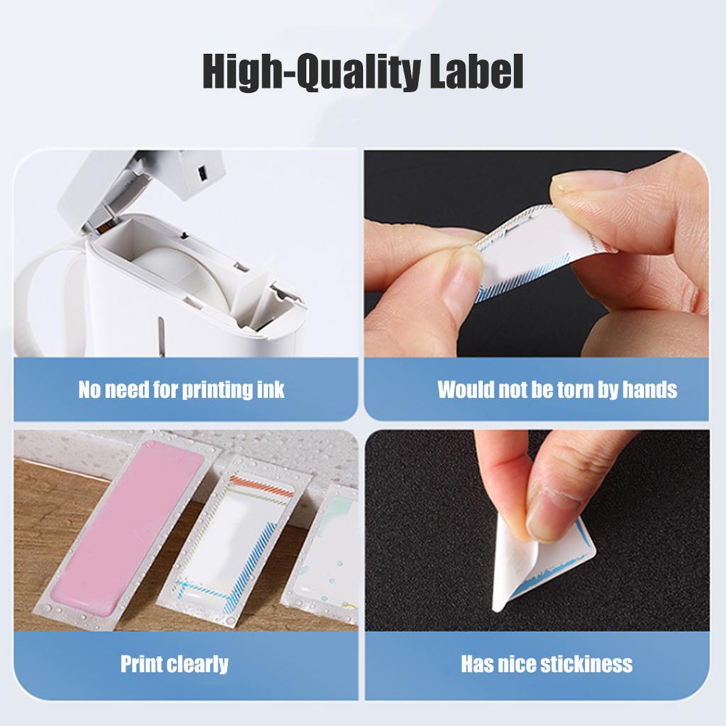 Portable Wireless Thermal Label Printer With 1 Roll White 15x30mm Paper