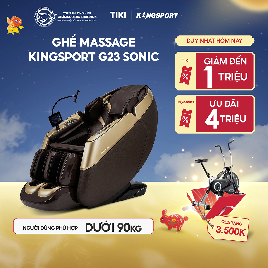 [Miễn phí lắp đặt] Ghế Massage KINGSPORT Standard G23 Sonic Công Nghệ Sóng Âm Kingsonic, 12 Bài Massage Chuyên Nghiệp