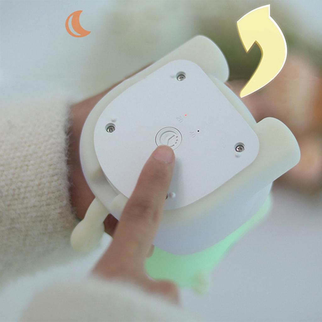 Silicone Cow LED Touch Sensor Night Light Cute Child Bedroom Lamp 7 Colors