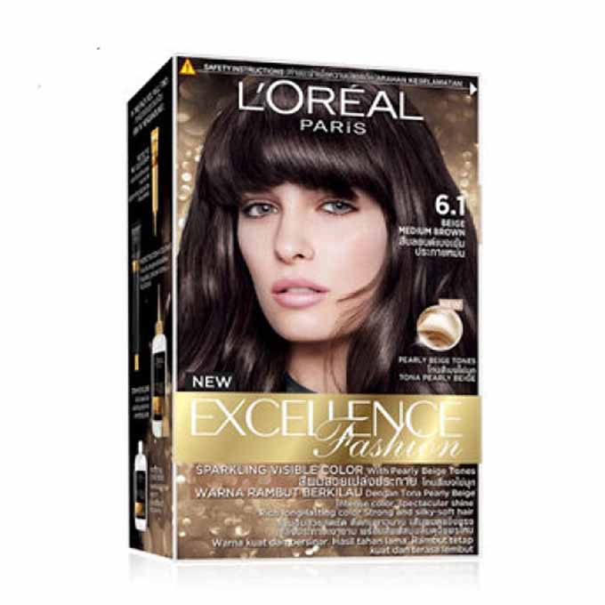 Kem Nhuộm Dưỡng Tóc Màu Thời Trang L'oreal Excellence Fashion 172ml - Màu 6.1 Nâu Khói