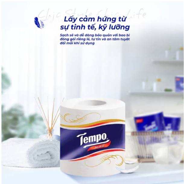 [MUA 1 LỐC TẶNG 1 CUỘN GVS 4 LỚP PRESTIGE] Giấy vệ sinh cao cấp Tempo Toipa - 3 lớp bền dai, an toàn cho da - Thương hiệu Đức (Lốc 10 Cuộn)