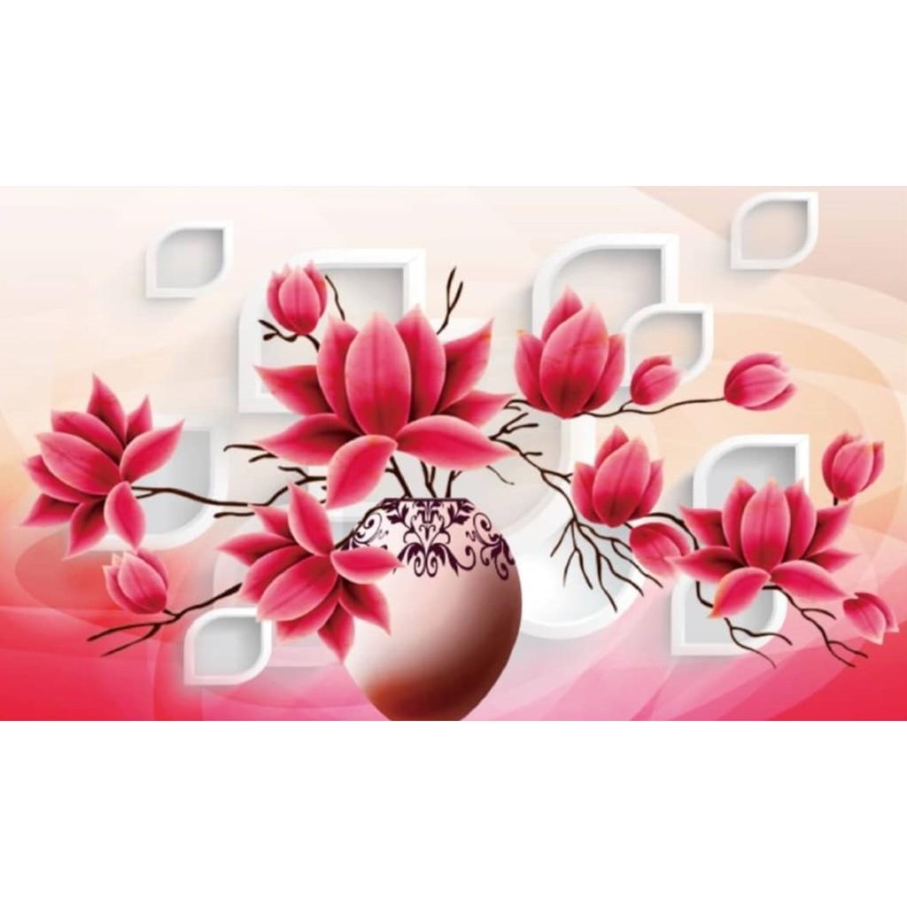 Tranh đá bình hoa mộc lan VS403 - kích thước: 76 * 49cm.