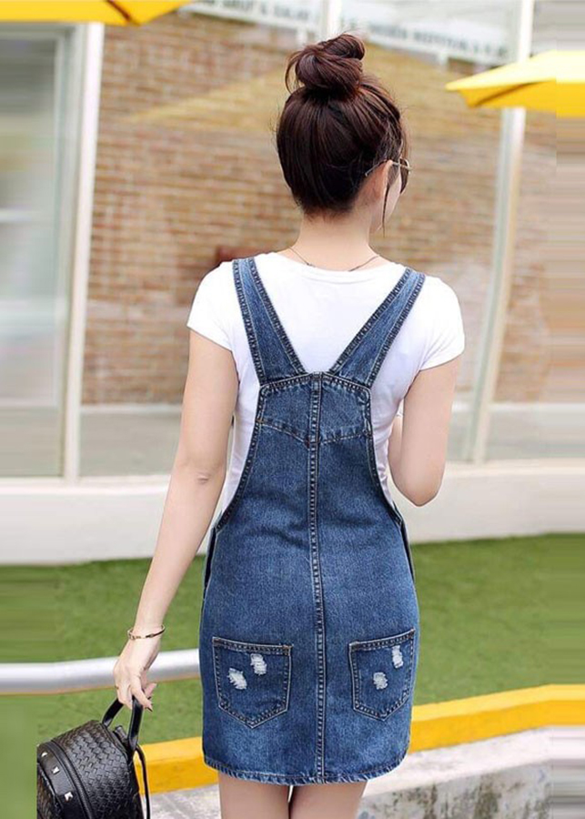 Yếm Jean Lụa Nữ Wash Cào Đáng Yêu