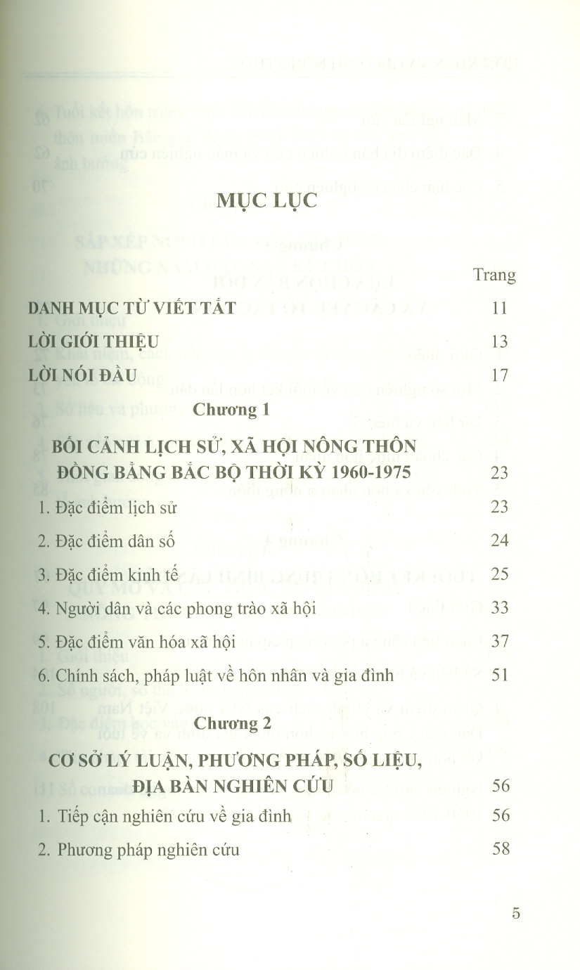 HÔN NHÂN VÀ GIA ĐÌNH Nông Thôn Đồng Bằng Bắc Bộ Giai Đoạn 1960 - 1975 (Sách chuyên khảo)