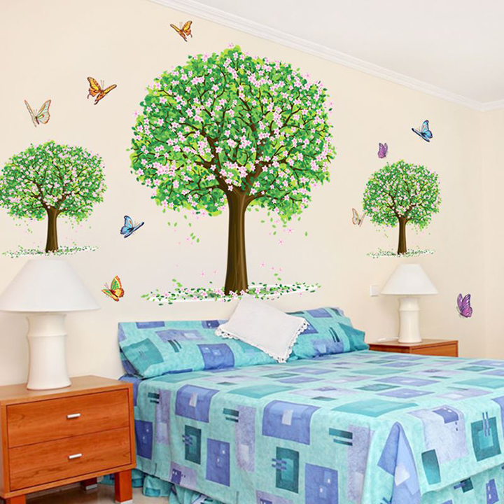 Decal dán tường 3d nghệ vườn táo