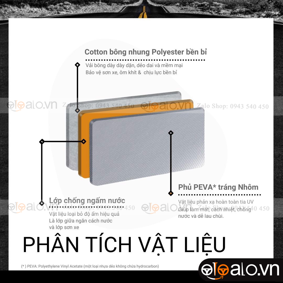 Bạt che phủ xe ô tô Kia Rio vải dù 3 lớp CAO CẤP BPXOT - OTOALO