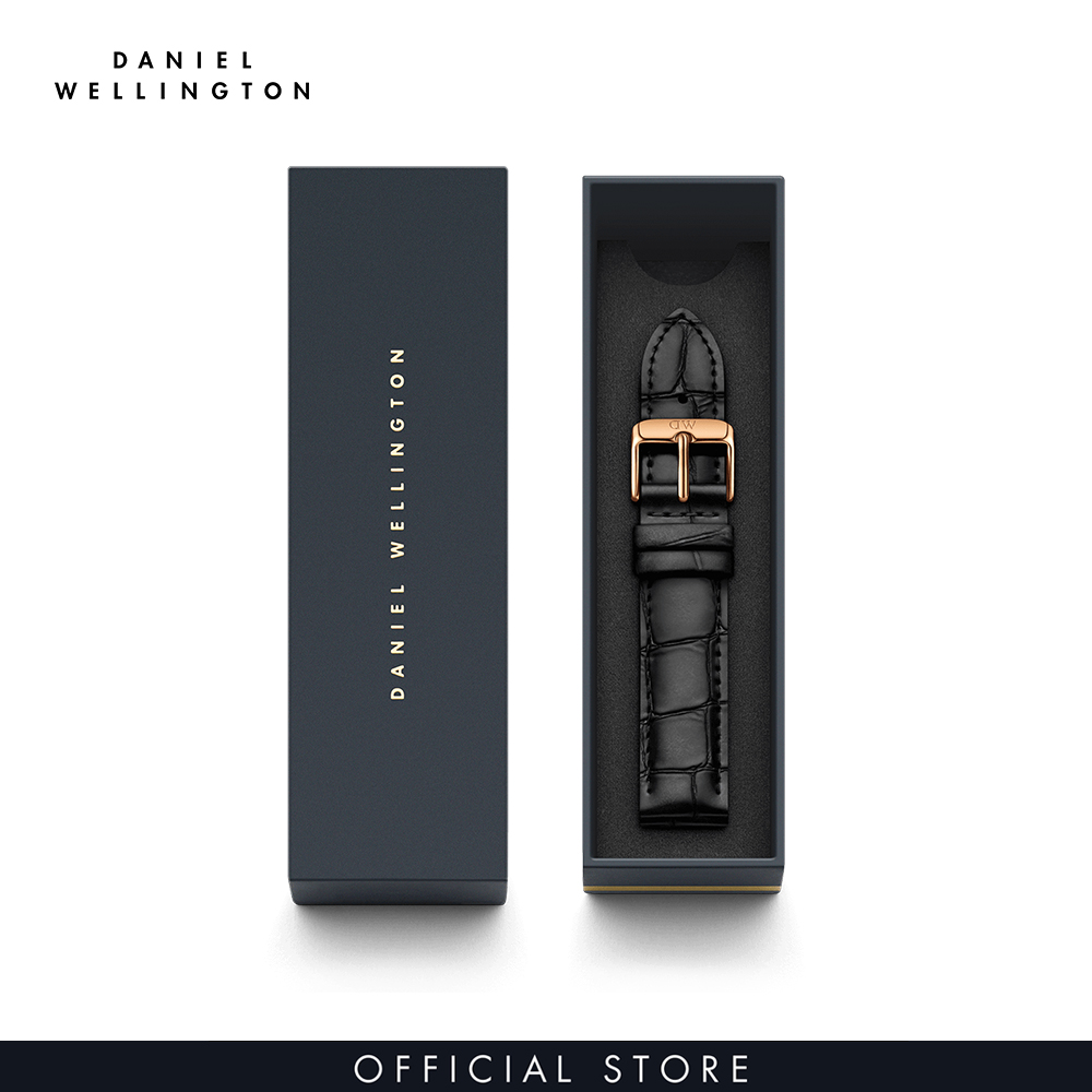 Dây da đồng hồ Daniel Wellington 18mm khóa màu vàng hồng - Cho đồng hồ Classic 36mm - DW00200035