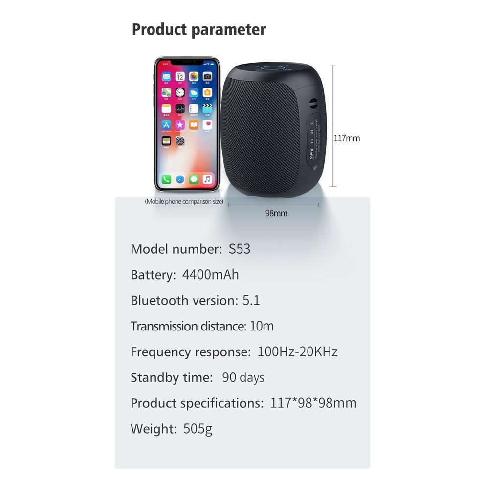 Loa Bluetooth Zealot S53 Chống Thấm Nước Âm Thanh HIFI Chất Lượng Cao