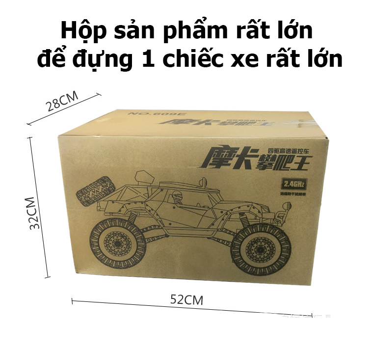 Xe ô tô địa hình điều khiển từ xa  KAVY 609 tỷ lệ 1:8 kích cỡ siêu khủng bằng hợp kim có đèn tốc độ cao tần số 2.4 GHz