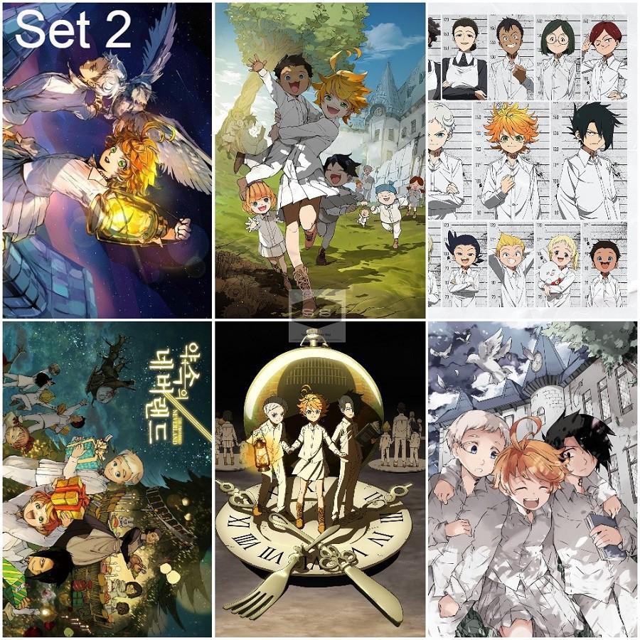 Bộ 6 Áp phích - Poster Anime The Promised Neverland - Miền Đất Hứa - A3,A4,A5