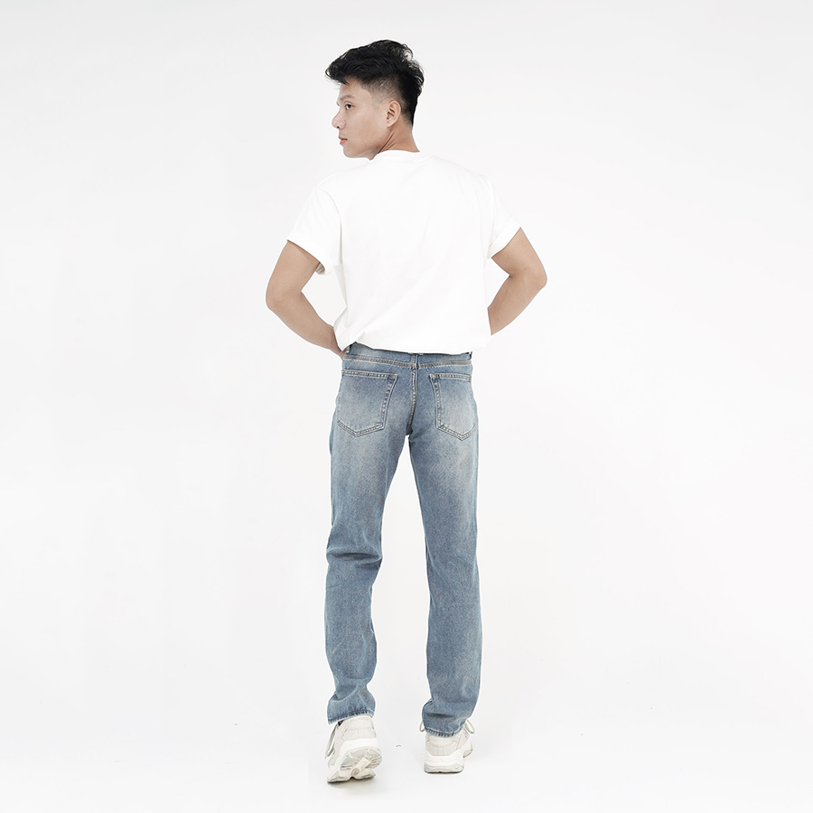 Quần Jeans Nam Cao Cấp HUNTER X-RAYS  Form Straight Cotton Màu Xanh Đậm - Hunter X-Rays D24