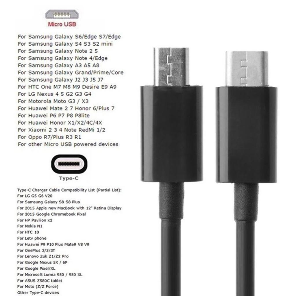 Type C To Micro USB Male Sync Charge OTG Charging Cable Cord Adapter