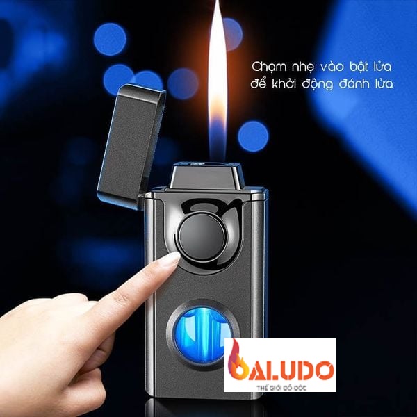 Vỏ hộp quẹt bật lửa ga cảm ứng điện tử 2 phong cách lửa Tenho TH-656