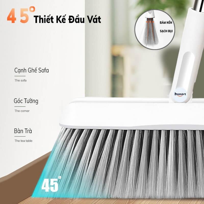 Chổi Quét Nhà Thông Minh Hamarta 2in1 Chổi Nhựa Kèm Hót Rác Gấp Gọn