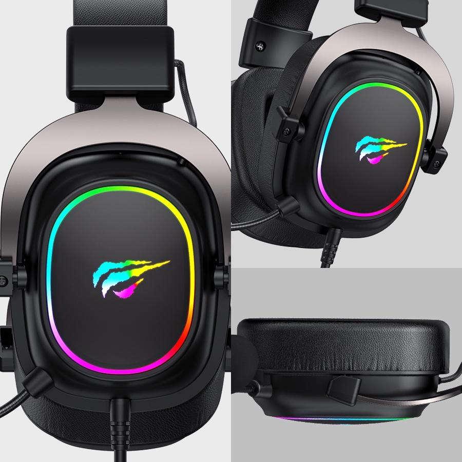Tai Nghe Gaming Headphone HAVIT H2002P, Driver 53mm, Đèn RGB 36 Màu, Giả Lập 7.1 - Hàng Chính Hãng