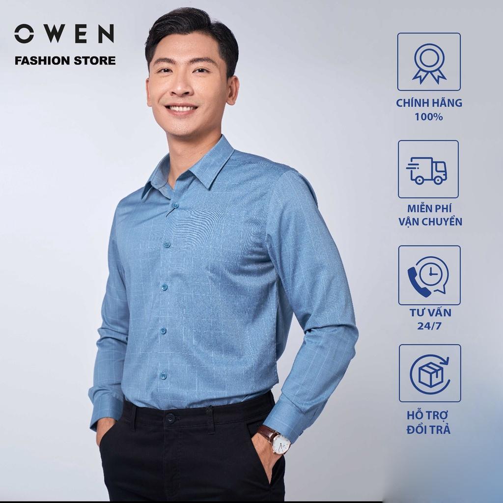 Áo Sơ mi Owen nam dài tay dáng Slimfit sợi Tre mềm mịn mát Mã AS220834D