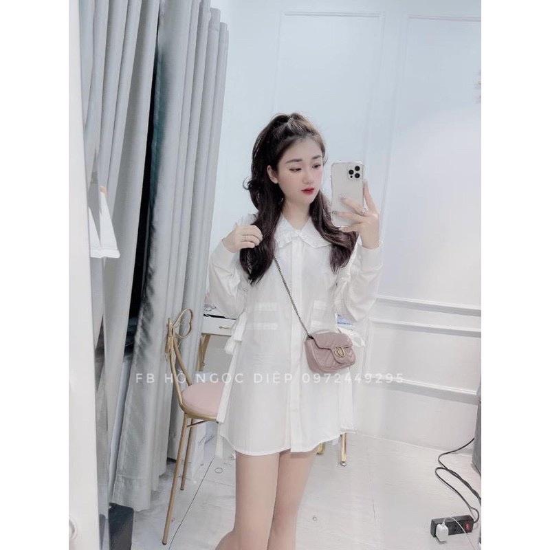 ️Áo sơ mi dáng dài nơ eo cho nữ️