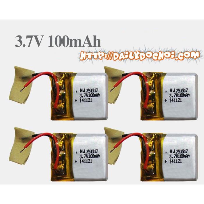 Pin sạc 3.7v 100mah có 2 dây hàn trực tiếp