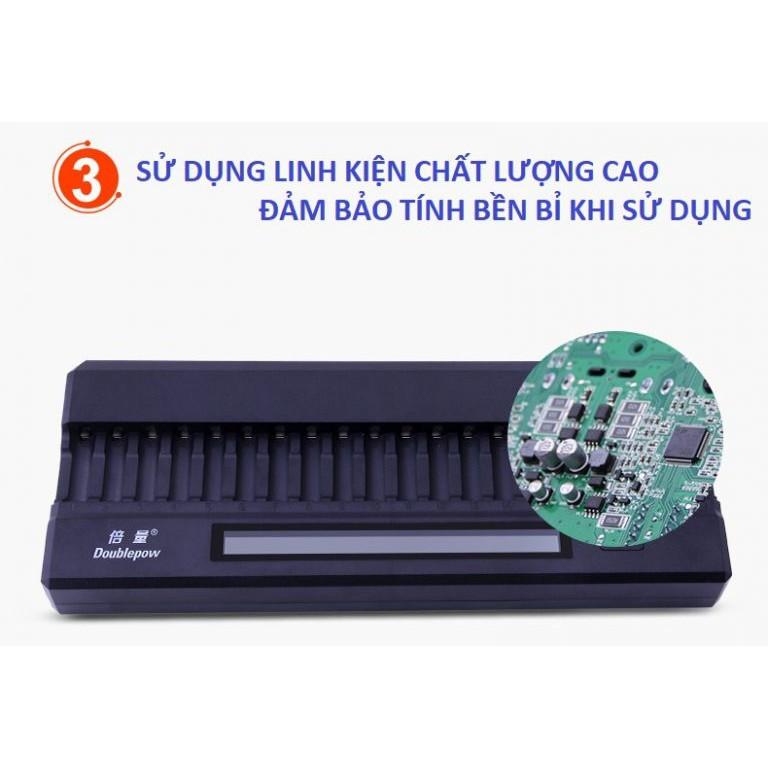 Sạc pin AA 20 viên màn hình LCD DoublePow DP-K20