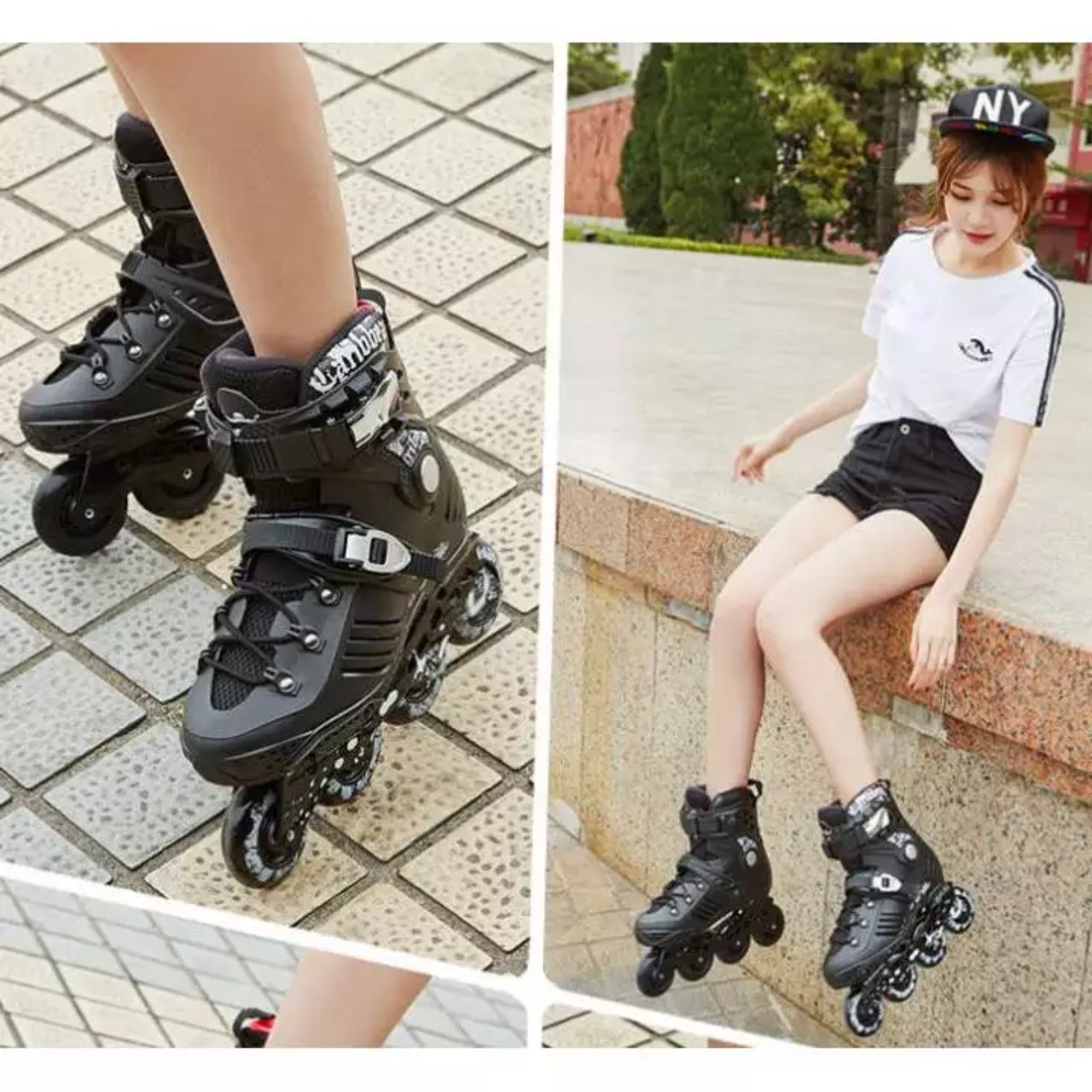 Giày Trượt Patin Thanh Thiếu Niên  Size Từ 35-44 Bánh Cao Su Đặc Độ Bền Cao Đàn Hồi Tốt, Boot Giày Tháo Được Và Co Giãn Theo Đường Sóng Chân Người Chơi