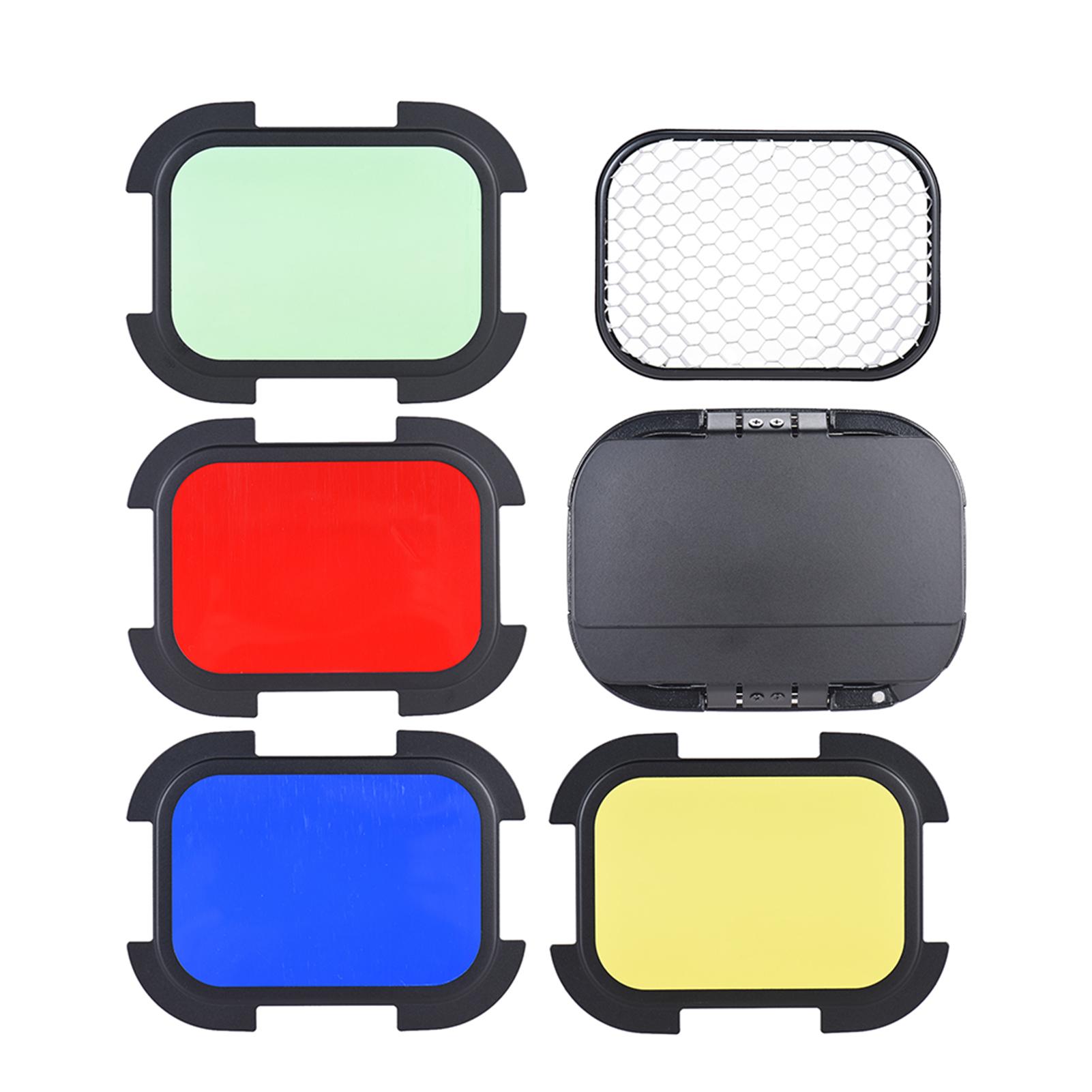 Cửa chuồng chuyên dụng BD-07 với Lưới lược mật ong có thể tháo rời và 4 bộ lọc màu cho Godox AD200