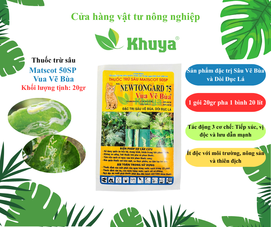 Thuốc trừ sâu Matscot 50SP Vua Vẽ Bùa Newtongard 20gr