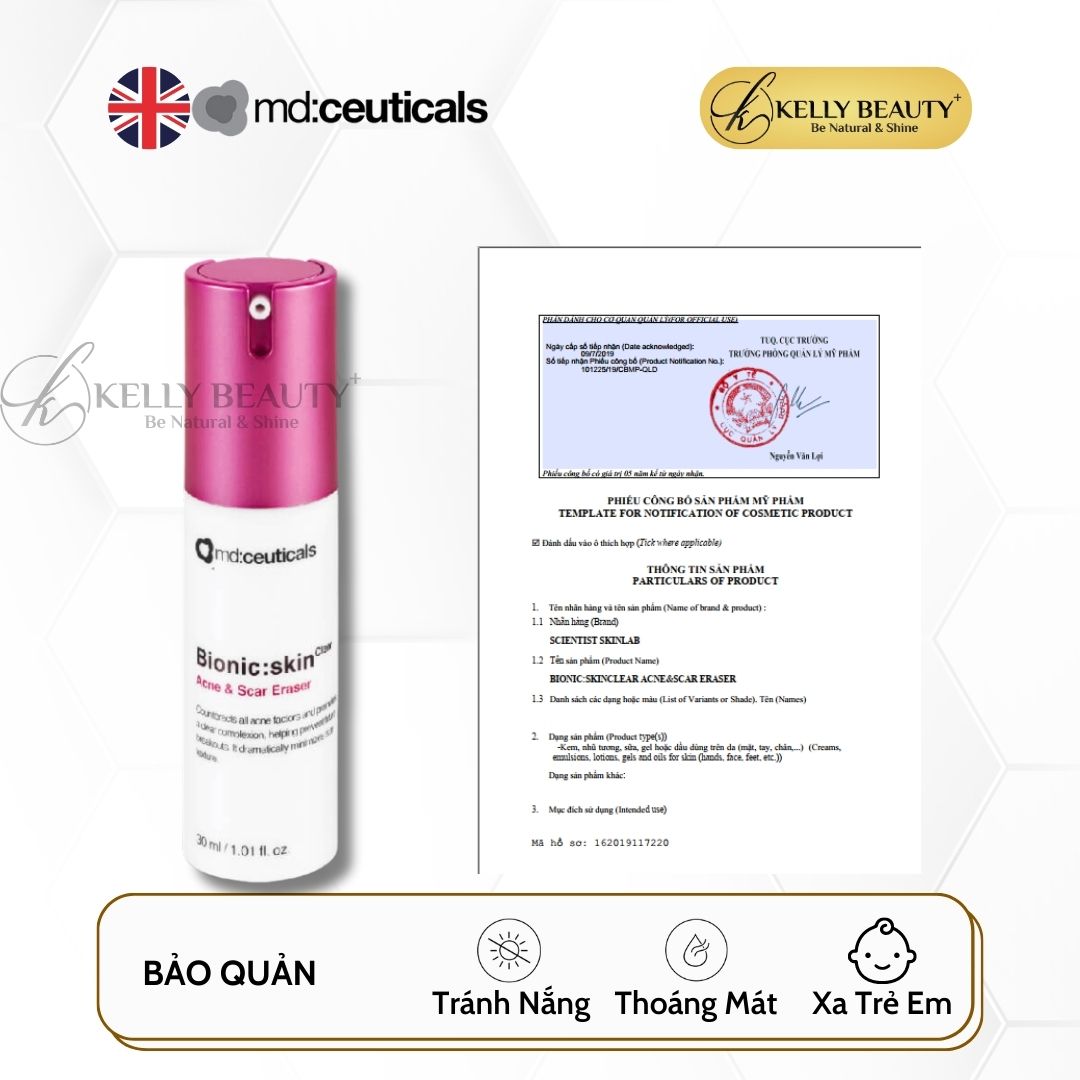 Kem Mụn và Sẹo Mụn BIONIC: Skinclear Acne &amp; Scar Eraser - MD:Ceuticals | Kelly Beauty