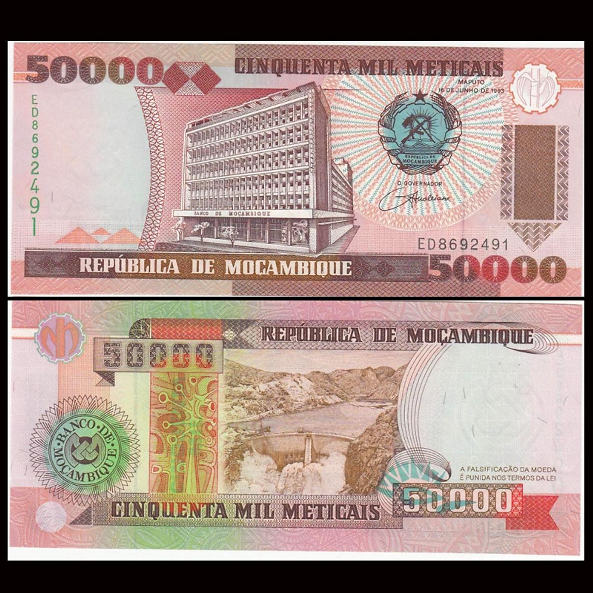 Tờ 50000 Meticais của Mozambique sưu tầm , mới 100% UNC - tiền châu Phi, sưu tầm