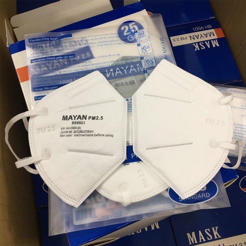 Khẩu Trang Mayan BH9501 PM2.5 Chuẩn N95 Ngăn Vi Khuẩn Lọc Bụi Mịn Hiệu Quả