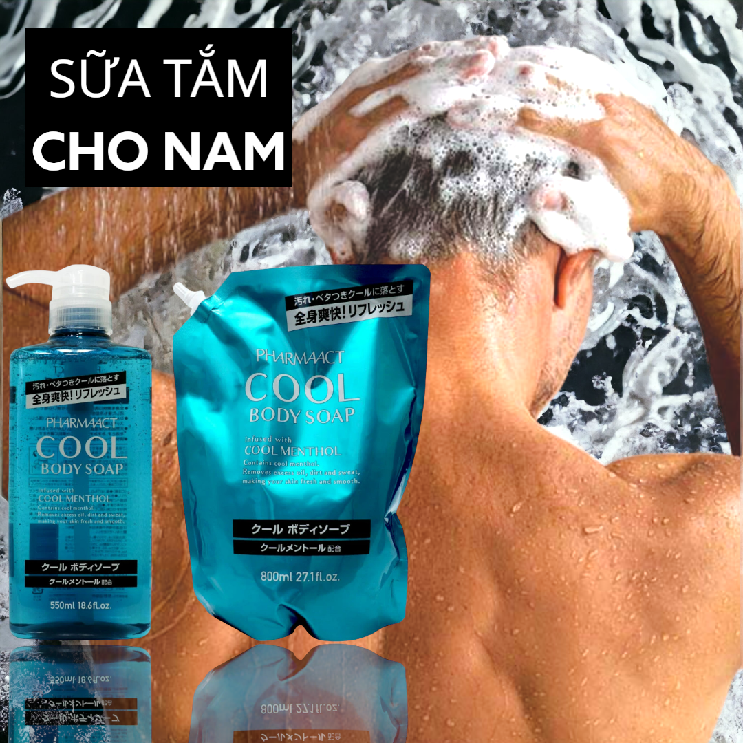 Sữa Tắm Nam Chiết Xuất Bạc Hà Pharmaact Cool Body Soap (Chai 600mL)
