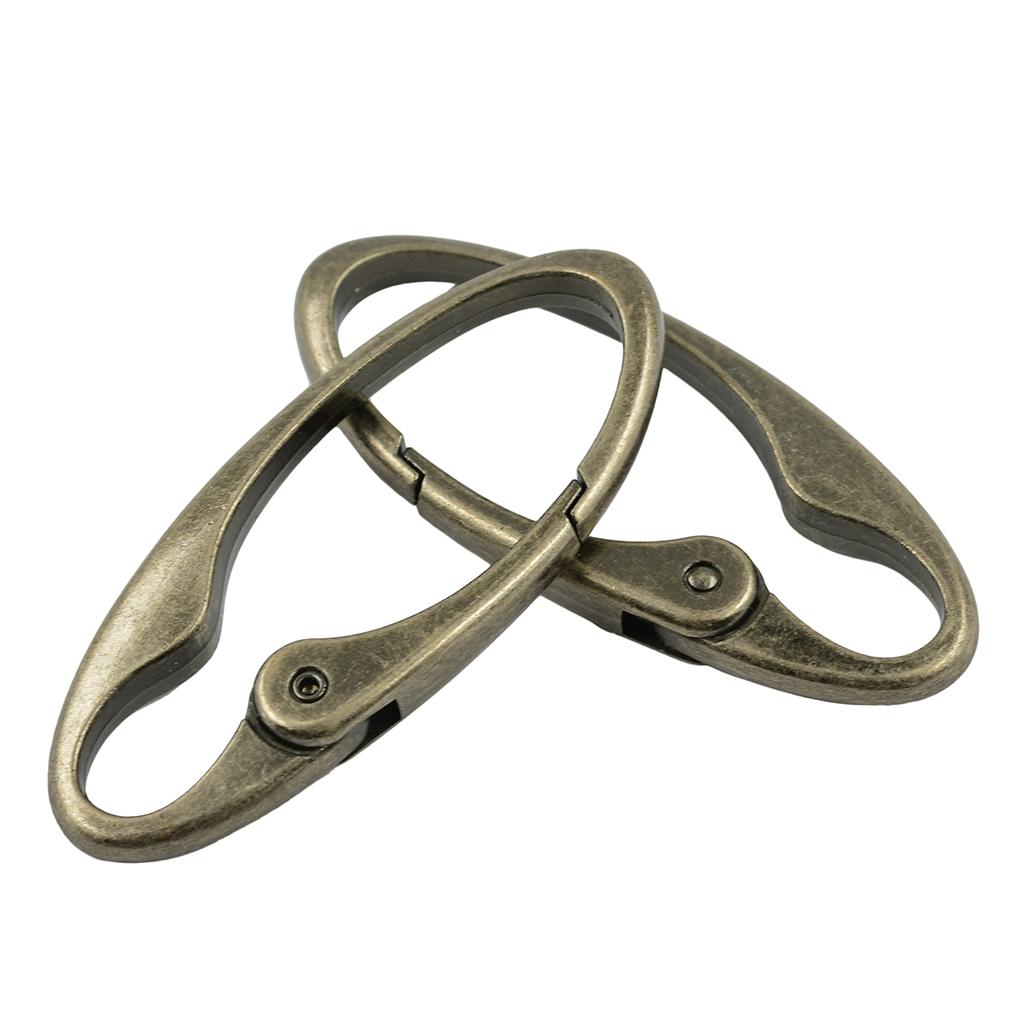 2x2pcs Oval Snap Hook Carabiner D- Key Chain Clip Keychain Hiking Camp