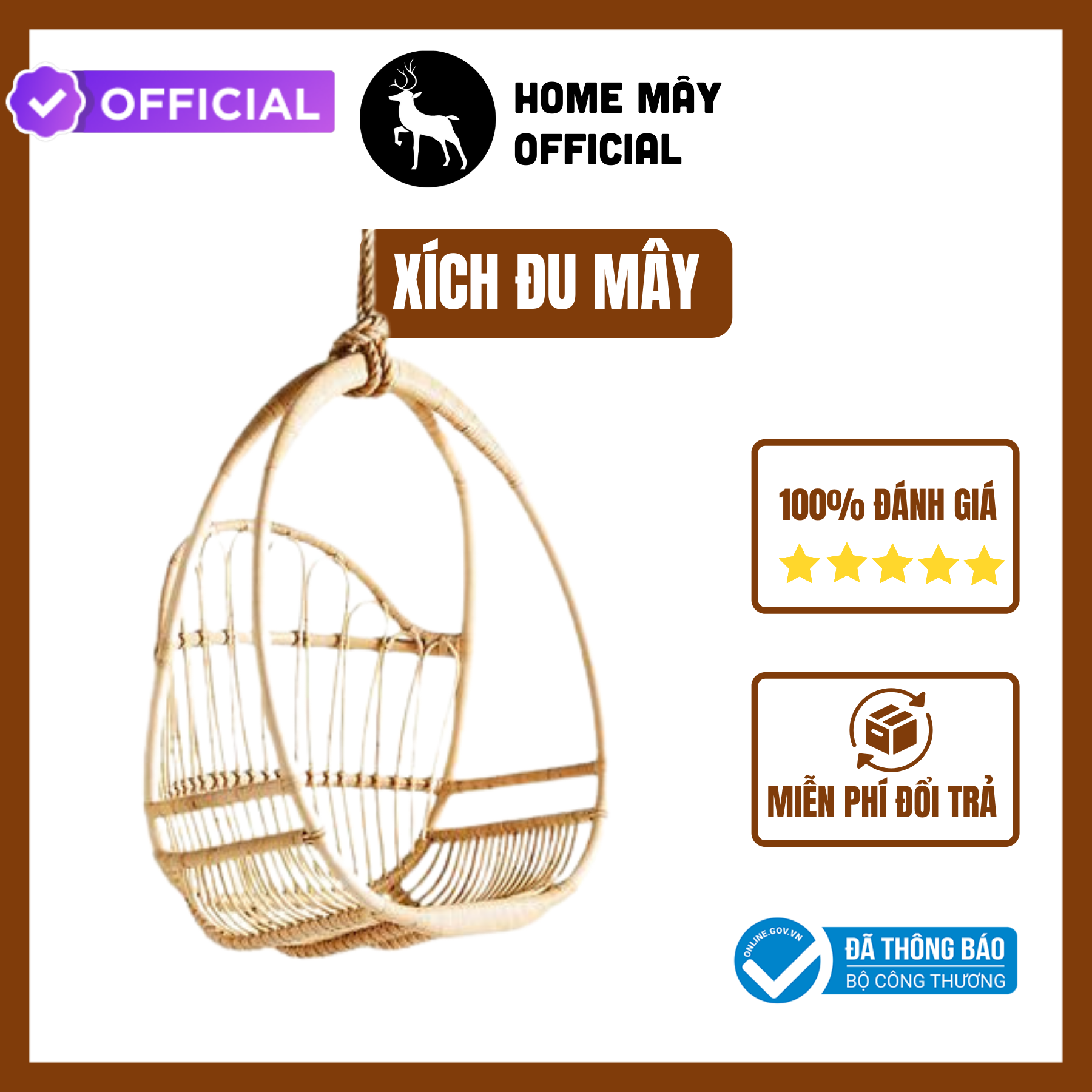 Xích đu mây CAO CẤP trang trí ban công, quán cafe, khách sạn, homestay