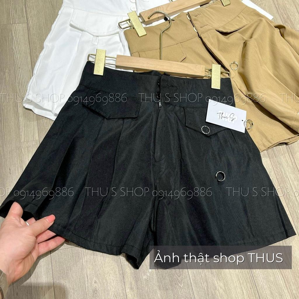 Quần Giả Váy Kaki Cạp 2 Cúc Lưng Cao BIG SIZE Phối Túi Giả Kiểu Chân Váy Xếp Ly Dáng Xòe THUS159