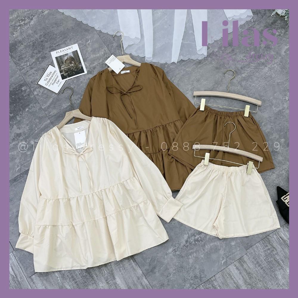 Set Áo Sơ Mi Babydoll Mix Quần Đùi