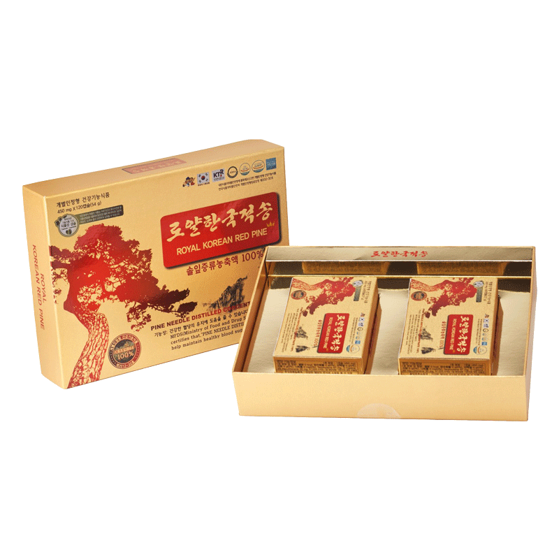 Tinh dầu thông đỏ Hàn Quốc Royal Korean Red Pine - 450mg x 120 viên nang, hỗ trợ giảm mỡ máu, tiểu đường, phòng đột quỵ