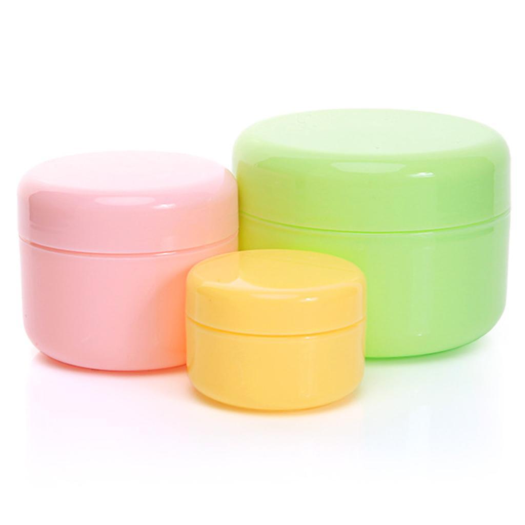 2X Refillable Plastic Empty Face Cream Cosmetic Container with Lid White-20g