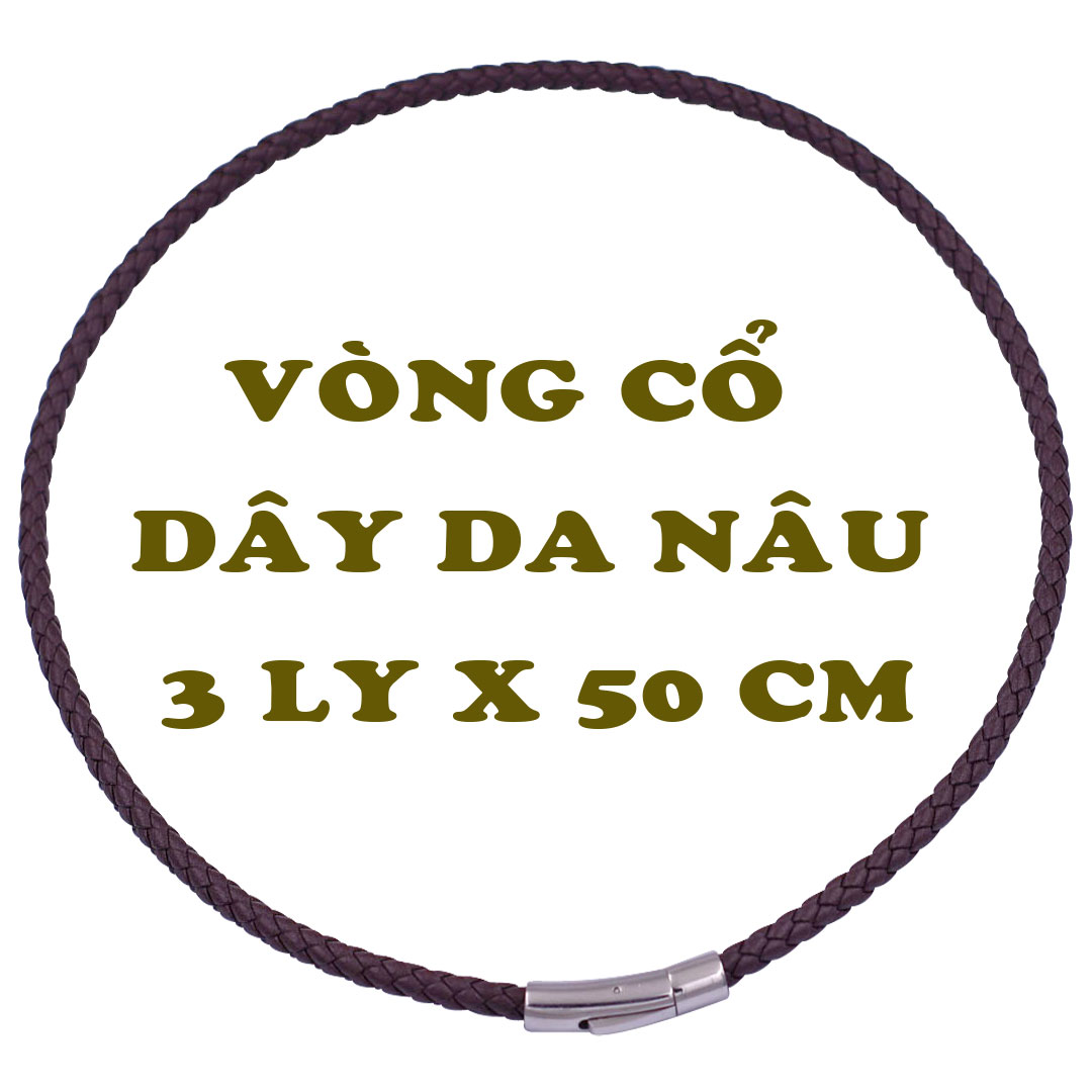 Mặt Phật Đại nhật như lai đá mắt hổ 4.5 cm kèm vòng cổ dây da nâu - mặt dây chuyền size lớn - size L, Mặt Phật bản mệnh