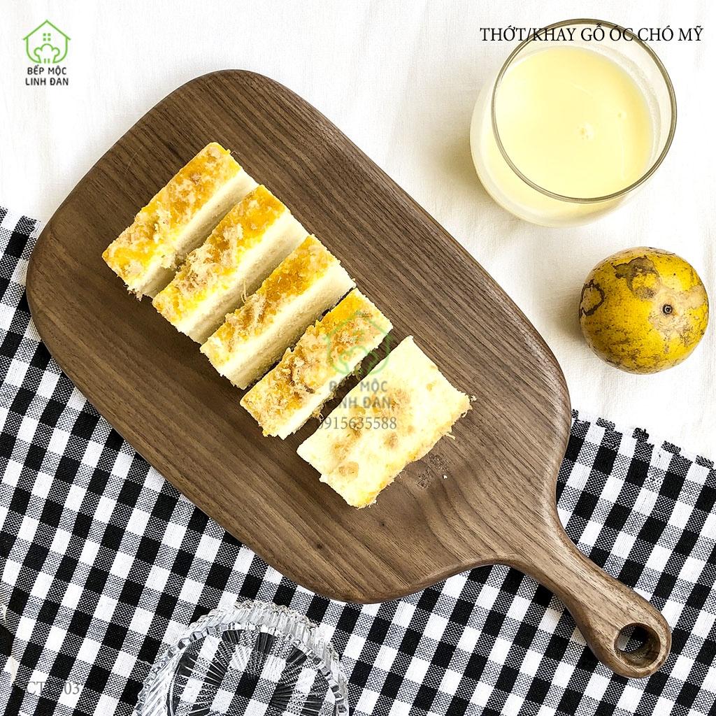 Khay Gỗ ÓC Chó Bày Đồ Ăn HAHANCO Có Tay Cầm Tiện Dụng
