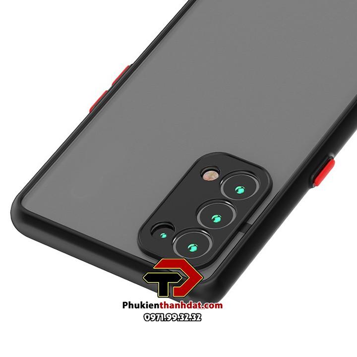 Ốp lưng nhám viền màu chống sốc bảo vệ camera dành cho OPPO Reno5