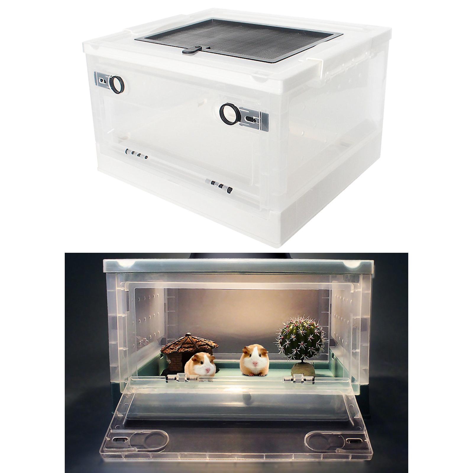 Folding Reptile Feeding Box Hamster Breeding Cage Habitat for  Mouse