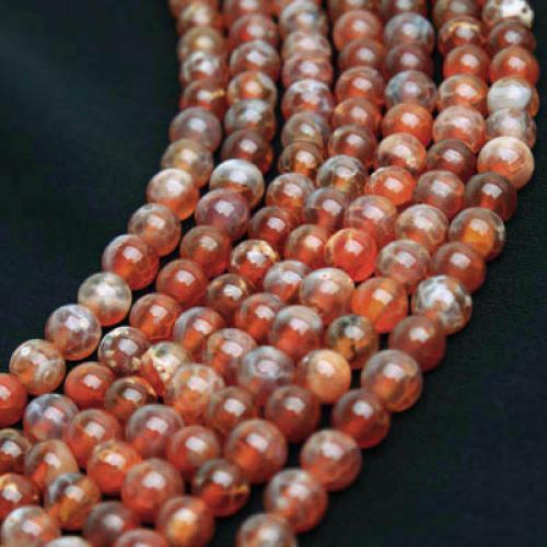 6mm  Fire Agate Round Gemstone Loose Beads 15 Inch