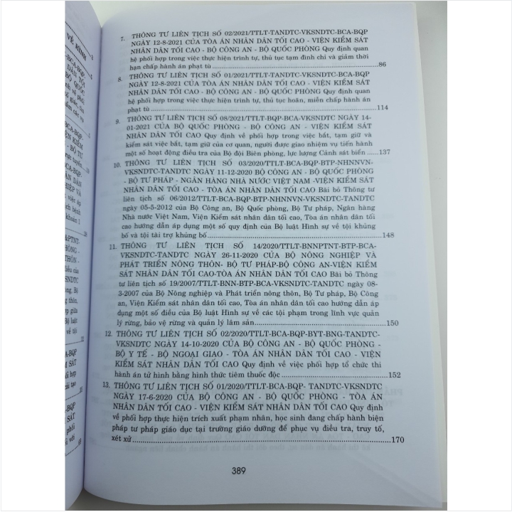 Các Thông Tư Liên Tịch Của Tòa Án Nhân Dân Tối Cao - Viện Kiểm Sát Nhân Dân Tối Cao - Bộ Tư Pháp - Bộ Công An - Bộ Quốc Phòng Về Hình Sự, Dân Sự, Hành Chính, Kinh Tế, Thương Mại, Lao Động Từ Năm 2016-2023 (V2199D)