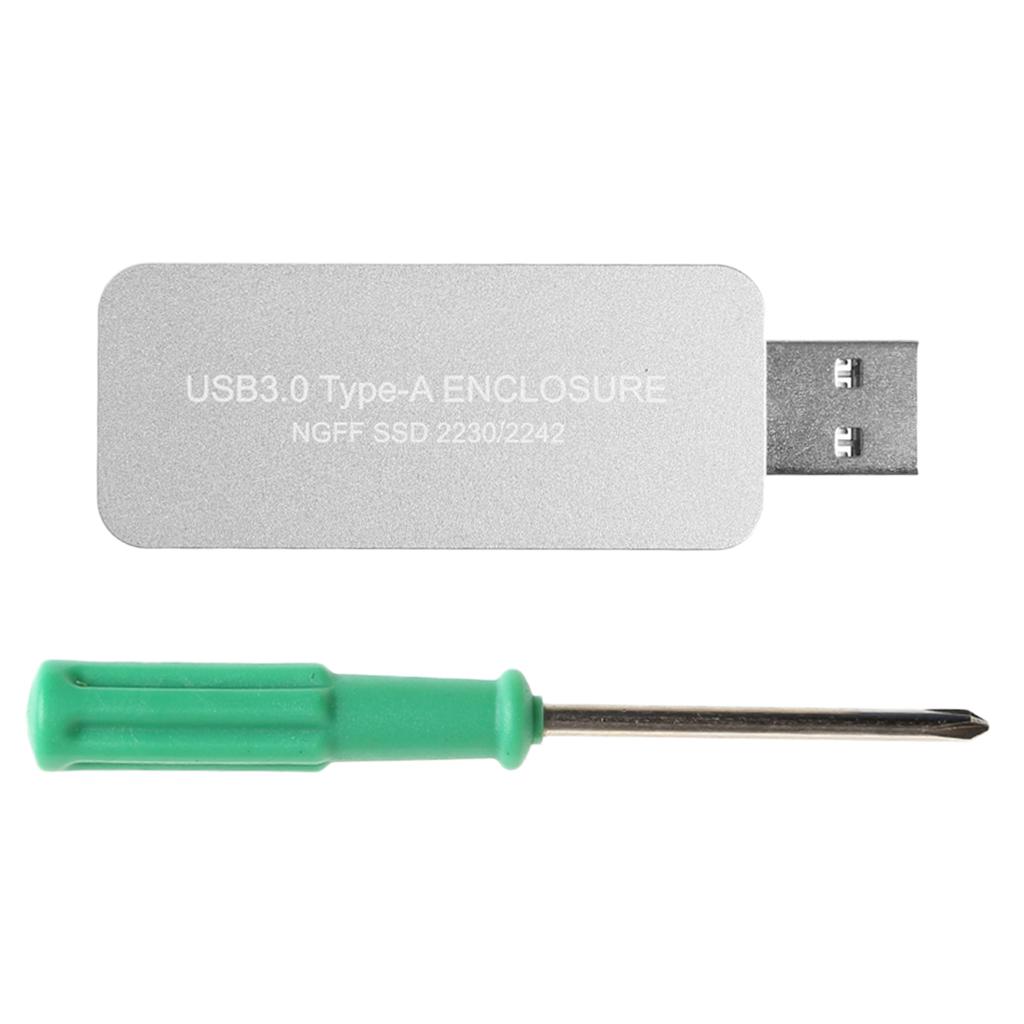 USB3.0 to M.2 NGFF B Key SSD 2230 2242 SSD Adapter Card Enclosure Box Silver