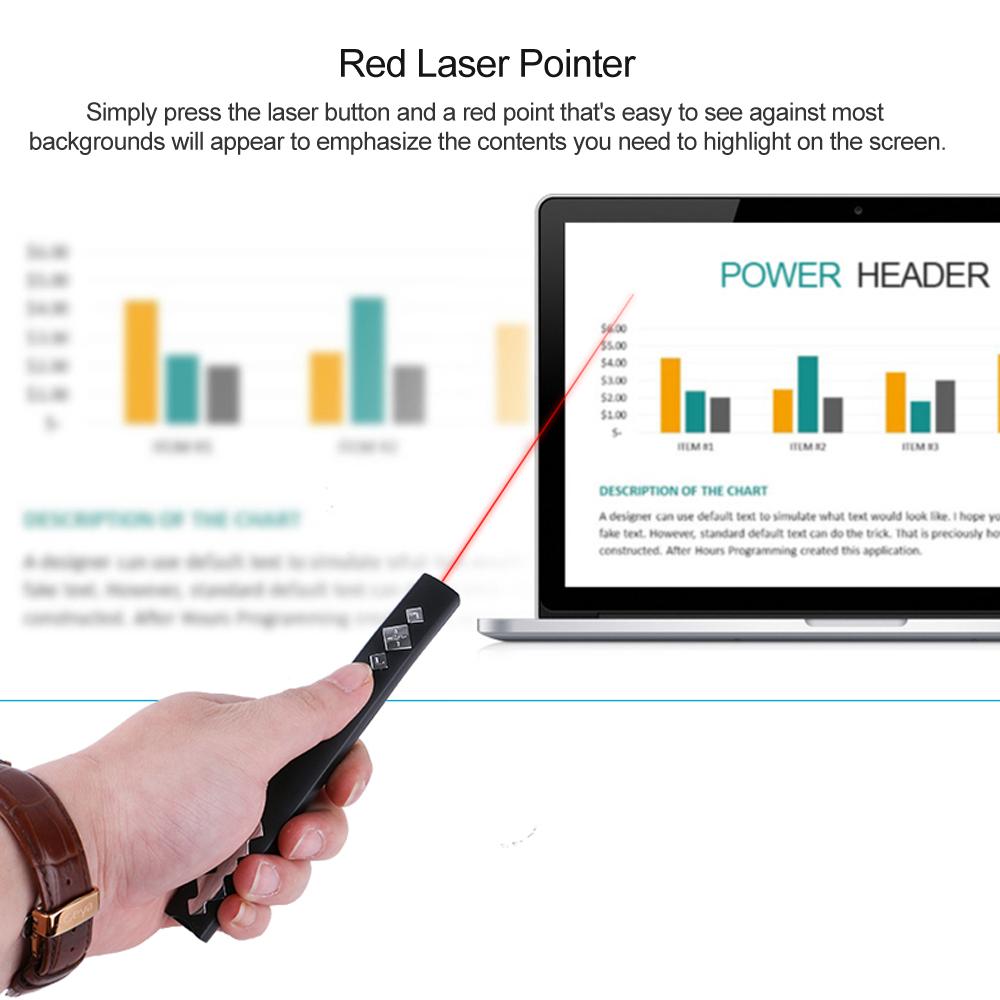 Con trỏ trình chiếu Laser không dây VIBOTON PP910 RF 2.4GHz Điều khiển từ xa PowerPoint PPT Clicker Laser Flip Pen