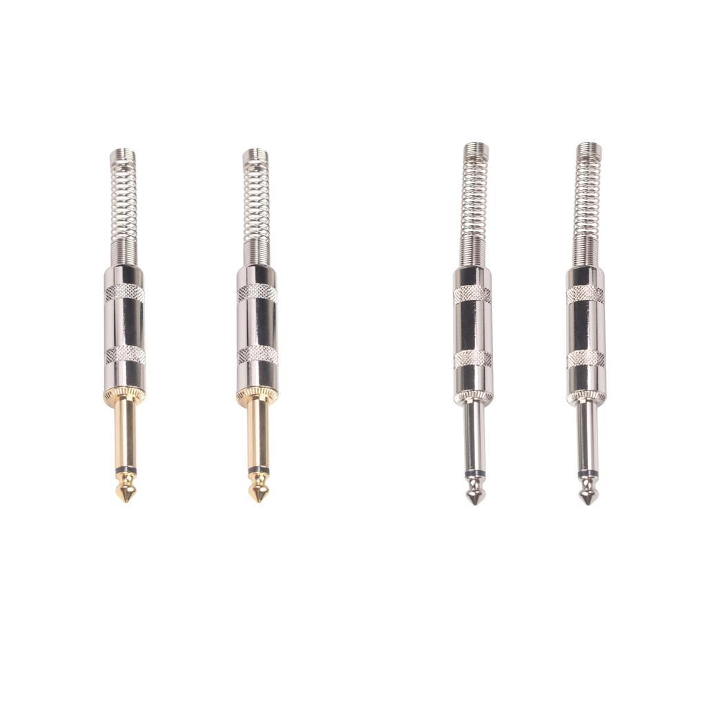 2Pieces 6.35mm Adapter Audio Connector for Guitar Converter Plug