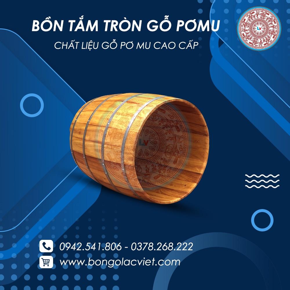 Bồn tắm tròn dáng đứng gỗ Pơ mu  BTG06