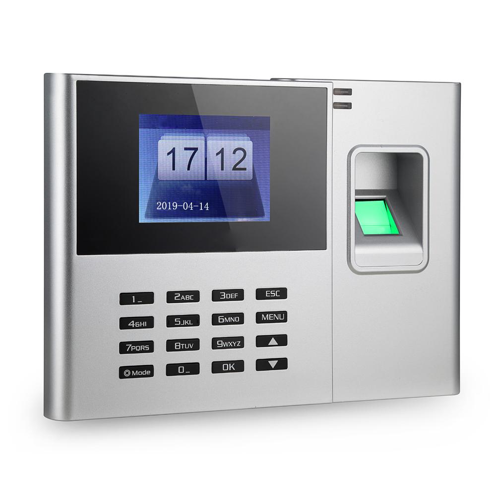 Máy chấm công nhân viên có dấu vân tay mật khẩu màn hình LCD TFT DC 5V