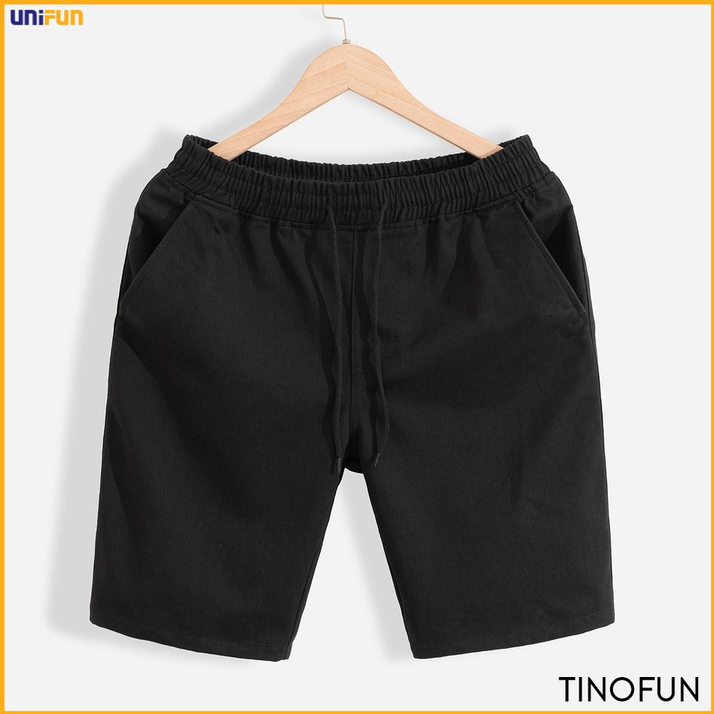 Quần short nam kaki UNIFUN Quần đùi nam mã TT11 thể thao dáng lửng tập gym co giãn có chun mùa hè