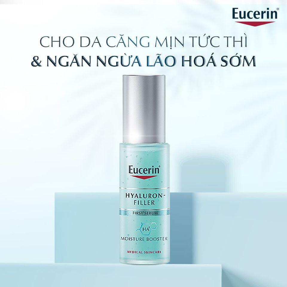 Eucerin Tinh Chất Cấp Ẩm & Ngăn Ngừa Lão Hóa 30ml, Tặng Eucerin Xịt Dưỡng Ẩm Eucerin Aquaporin Active 50ml