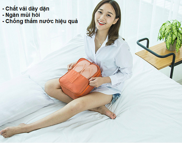 Túi Đựng Giày Cao Cấp, Túi Du Lịch Hàn Quốc, chống thấm ngăn mùi, xếp gọn đa năng trong vali túi Bag in Bag. 